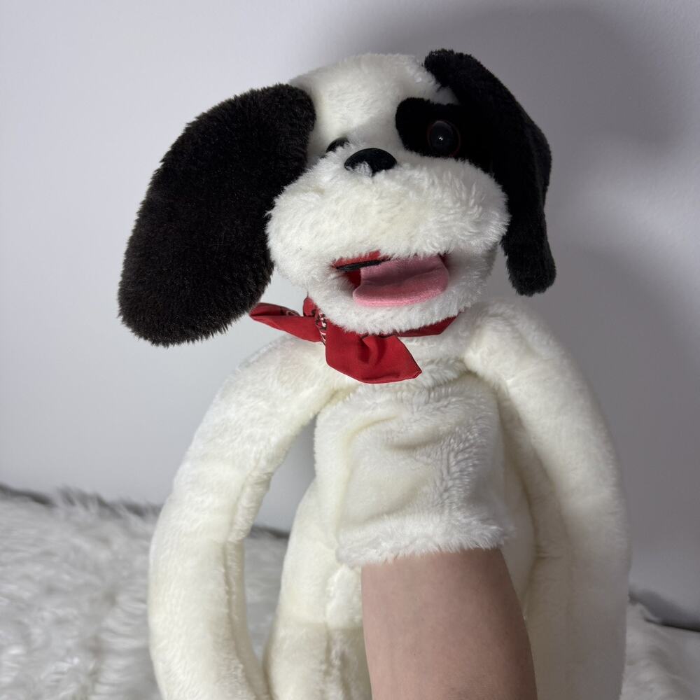 Vintage Ralf the Barking Dog 1992 Toy Biz Hanging Puppet Plush Red Bandana